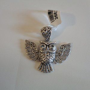 Great Sterling Silver Owl Pendant No Chain NWT